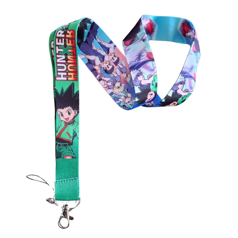Hunter × Hunter Lanyard Green Anime Neck Strap and Metal Clip Gon Freecss Design
